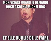 mon visage quand je demande qqch à kathia michel diaz et elle oublie de le faire