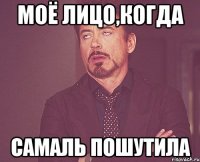 моё лицо,когда самаль пошутила