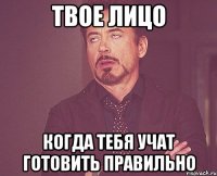 твое лицо когда тебя учат готовить правильно