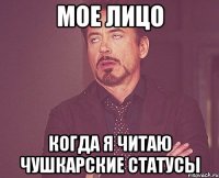 мое лицо когда я читаю чушкарские статусы