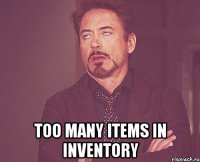  too many items in inventory