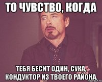 то чувство, когда тебя бесит один, сука, кондуктор из твоего района.