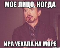 мое лицо, когда ира уехала на море