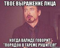 твое выражение лица когда валиде говорит: "порядок в гареме рушится!"