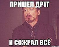 пришел друг и сожрал всё