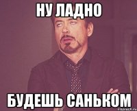 ну ладно будешь саньком