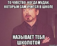 то чувство, когда мудак, который сам учится в школе называет тебя школотой