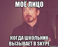 моё лицо когда школьник вызывает в skype