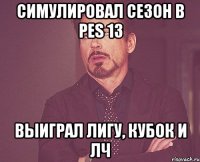 симулировал сезон в pes 13 выиграл лигу, кубок и лч