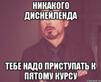 никакого диснейленда тебе надо приступать к пятому курсу