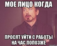 мое лицо когда просят уйти с работы на час попозже