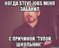 когда steve jobs меня забанил с причиной "тупой школьник"