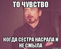 то чувство когда сестра насрала и не смыла