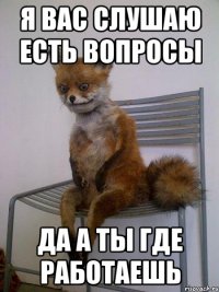 я вас слушаю есть вопросы да а ты где работаешь