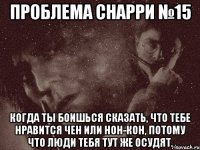 проблема снарри №15 когда ты боишься сказать, что тебе нравится чен или нон-кон, потому что люди тебя тут же осудят.