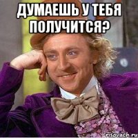 думаешь у тебя получится? 