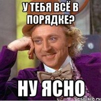 у тебя всё в порядке? ну ясно