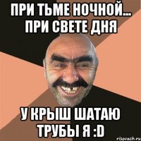 при тьме ночной... при свете дня у крыш шатаю трубы я :d