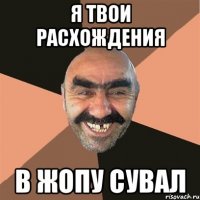 я твои расхождения в жопу сувал