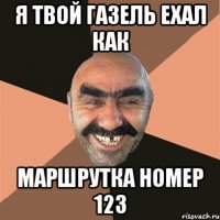я твой газель ехал как маршрутка номер 123