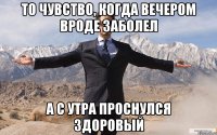 то чувство, когда вечером вроде заболел а с утра проснулся здоровый