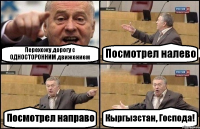 Перехожу дорогу с ОДНОСТОРОННИМ движением Посмотрел налево Посмотрел направо Кыргызстан, Господа!