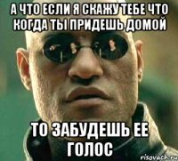 а что если я скажу тебе что когда ты придешь домой то забудешь ее голос