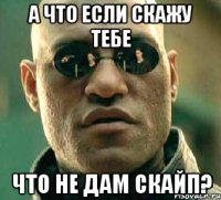 а что если скажу тебе что не дам скайп?