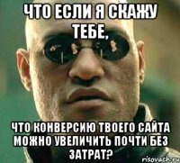 что если я скажу тебе, что конверсию твоего сайта можно увеличить почти без затрат?