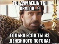 ты думаешь ты крутой...? только если ты из денежного потока!