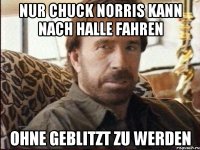 nur chuck norris kann nach halle fahren ohne geblitzt zu werden
