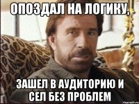 опоздал на логику, зашел в аудиторию и сел без проблем