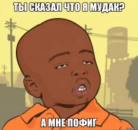 ты сказал что я мудак? а мне пофиг