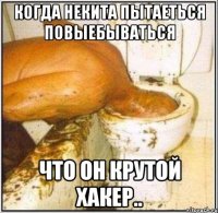 когда некита пытаеться повыебываться что он крутой хакер..
