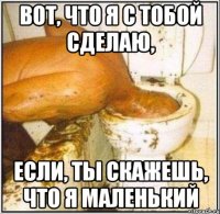 вот, что я с тобой сделаю, если, ты скажешь, что я маленький