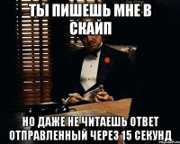 ты пишешь мне в скайп но даже не читаешь ответ отправленный через 15 секунд