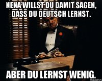 nena willst du damit sagen, dass du deutsch lernst. aber du lernst wenig.