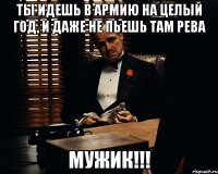 ты идешь в армию на целый год, и даже не пьешь там рева мужик!!!