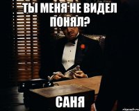 ты меня не видел понял? саня