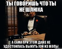 ты говоришь что ты не шлюха а сама при этом даже не удостоилась вынуть хуй из жопы