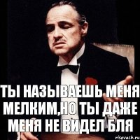 Ты называешь меня мелким,но ты даже меня не видел бля