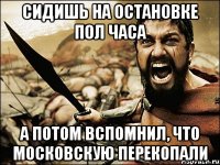 сидишь на остановке пол часа а потом вспомнил, что московскую перекопали