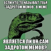 если кто-то называет тебя "задротом мемов" в меме является ли он сам задротом мемов?