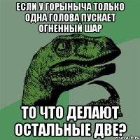 если у горыныча только одна голова пускает огненный шар то что делают остальные две?