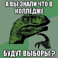 а вы знали что в колледже будут выборы ?