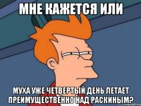 мне кажется или муха уже четвертый день летает преимущественно над раскиным?