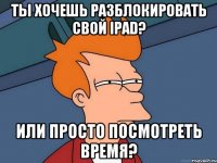 ты хочешь разблокировать свой ipad? или просто посмотреть время?