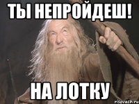 ты непройдеш! на лотку