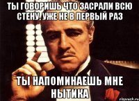 ты говоришь что засрали всю стену, уже не в первый раз ты напоминаешь мне нытика