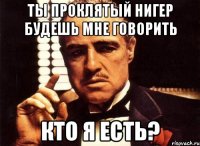 ты проклятый нигер будешь мне говорить кто я есть?